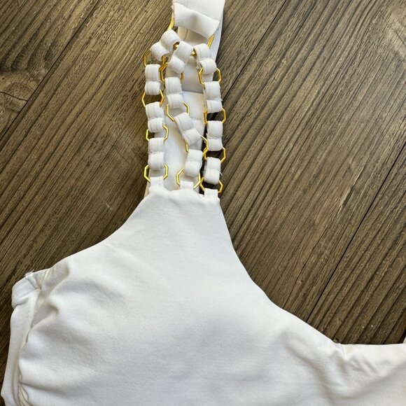 BAHIMI WHITE GOLD CHAIN LINK POOL PARTY TOP - MEDIUM - Picture 3 of 4